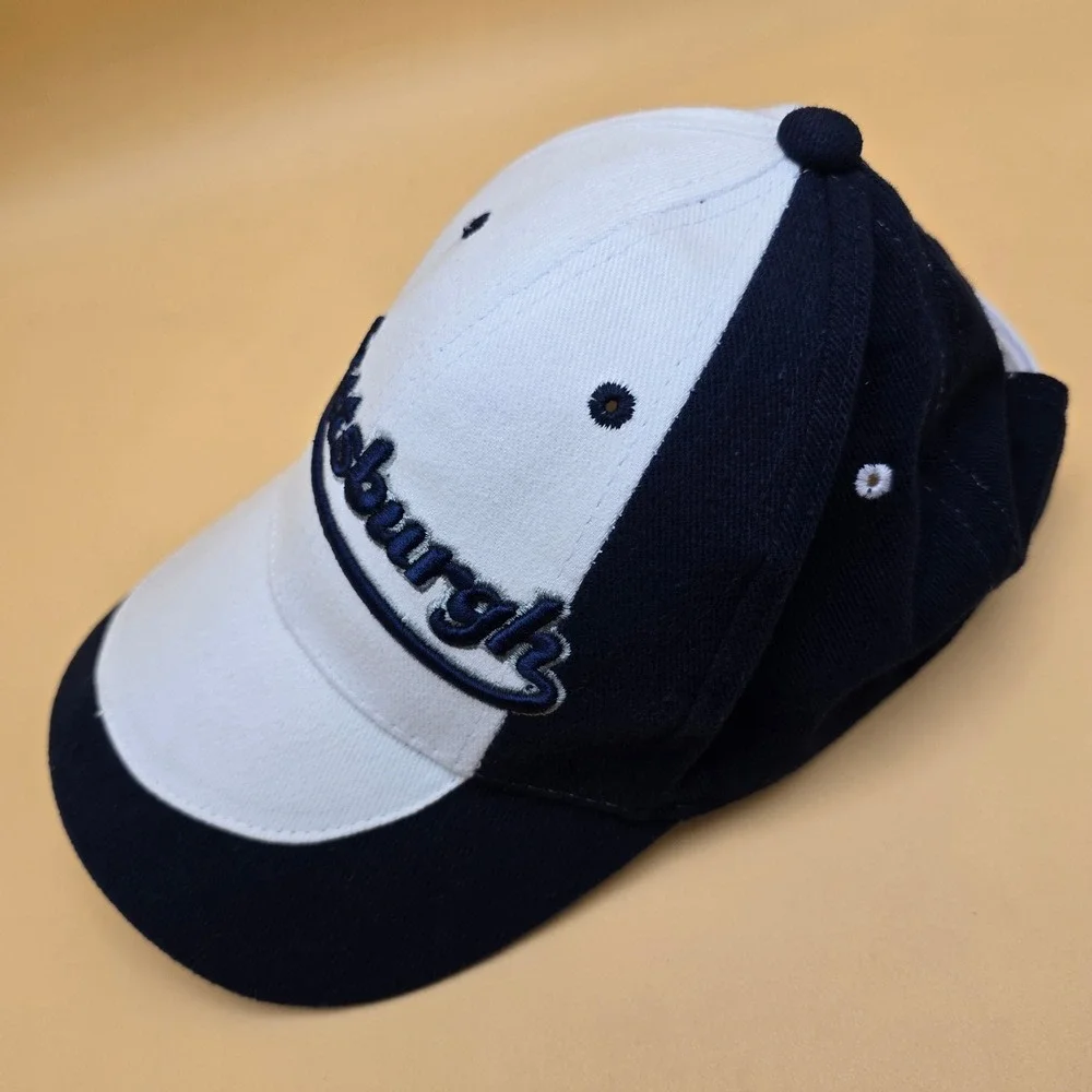City Merchandise Pittsburgh Hat Navy White Two Tone Embroidered Script‎ Cap OSFM